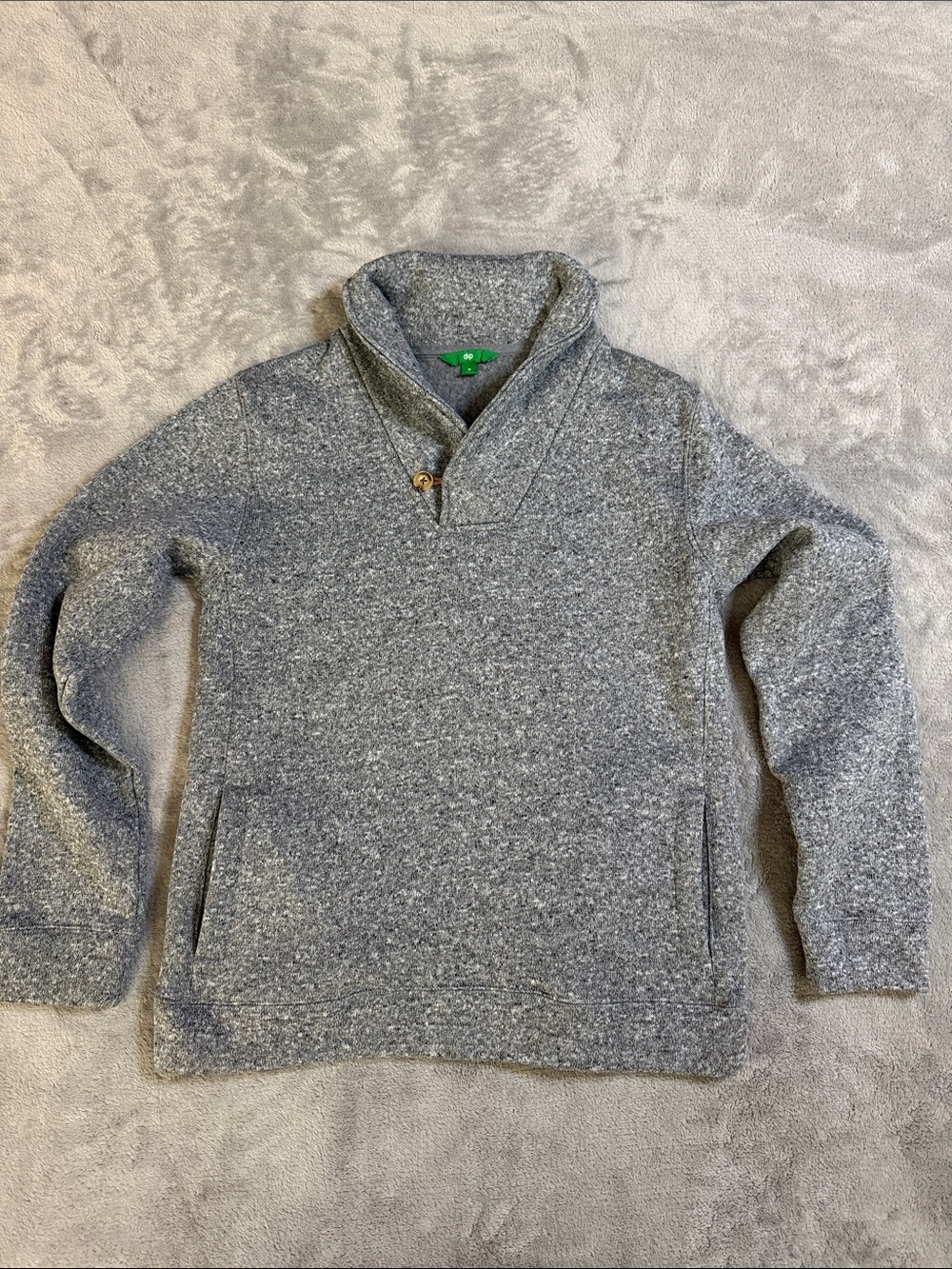 dip Men's Gray Turtleneck Shawl Pullover Sweater